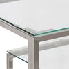 vidaXL Table console argenté acier inoxydable et verre trempé
