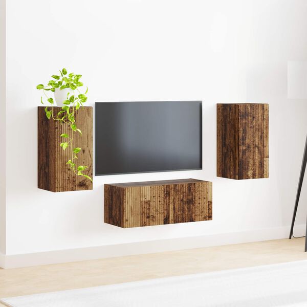 vidaXL Ensemble meuble TV 6 pcs Bois ancien Bois d'ing&eacute;nierie