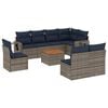 vidaXL Ensemble de canap&eacute; de jardin 9 pcs avec coussins gris r&eacute;sine tress&eacute;e