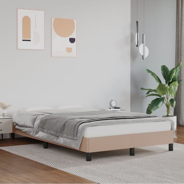 vidaXL Cadre de lit sans matelas cappuccino 120x190 cm similicuir
