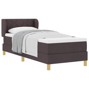 vidaXL Lit &agrave; ressorts avec matelas Marron fonc&eacute; 80 x 200 cm tissu