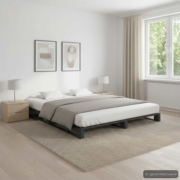 vidaXL Cadre de lit de palette sans matelas gris 160x200cm bois massif