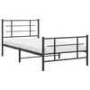 vidaXL Cadre de lit métal sans matelas avec pied de lit noir 107x203cm
