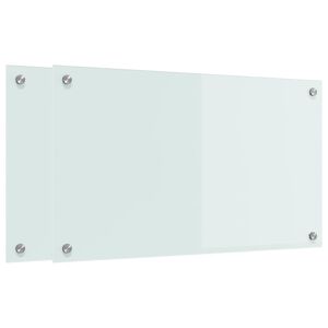 vidaXL Protection de cuisine 2 pcs Blanc 70 x 40 cm verre tremp&eacute;