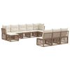 vidaXL Ensemble de canap&eacute; de jardin 10 pcs Beige polyrotin