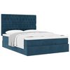vidaXL Cadre de lit ottoman avec matelas bleu fonc&eacute; 140x190 cm velours