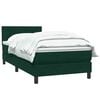 vidaXL Sommier &agrave; lattes de lit et matelas vert fonc&eacute; 90x210 cm velours