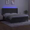 vidaXL Sommier &agrave; lattes de lit matelas et LED Gris fonc&eacute; 180x200 cm