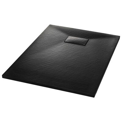 vidaXL Bac de douche SMC Noir 100 x 70 cm