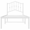 vidaXL Cadre de lit m&eacute;tal sans matelas avec t&ecirc;te de lit blanc 75x190cm