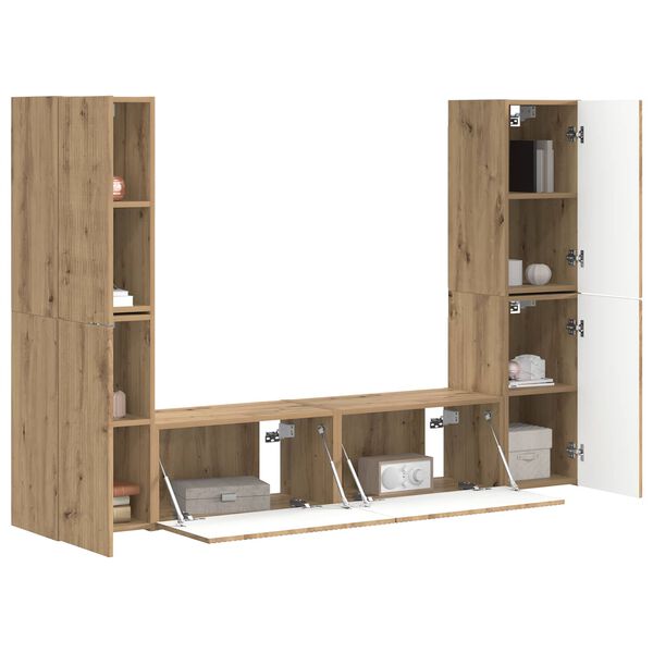 vidaXL Ensemble meuble TV 6 pcs Ch&ecirc;ne artisanal Bois d'ing&eacute;nierie
