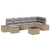 vidaXL Ensemble de canap&eacute; de jardin 7 pc Beige polyrotin