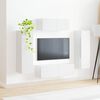 vidaXL Ensemble meuble TV 3 pcs Blanc brillant Bois d'ing&eacute;nierie