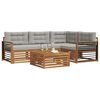 vidaXL Ensemble de canap&eacute;s d'ext&eacute;rieur 5 pcs Gris Naturel et Clair
