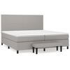 vidaXL Sommier &agrave; lattes de lit avec matelas Gris clair 200x200cm Tissu