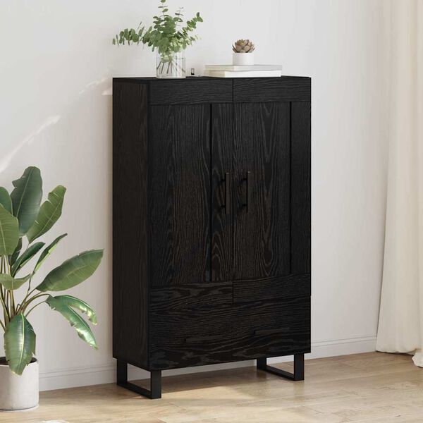 vidaXL Haut Armoire Ch&ecirc;ne noir 69,5 x 31 x 115 cm Bois d'ing&eacute;nierie