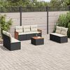 vidaXL Salon de jardin 8 pcs avec coussins noir r&eacute;sine tress&eacute;e