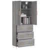 vidaXL Buffet haut Sonoma gris 69,5x34x180 cm Bois d'ingénierie