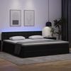 vidaXL Lit avec rangement et LED avec matelas Gris clair 200 x 200 cm