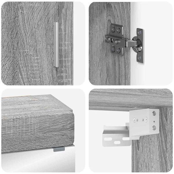 vidaXL Ensemble de mobilier de salle de bain TULUM Gris Sonoma