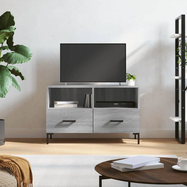 vidaXL Meuble TV Sonoma gris 80x36x50 cm Bois d'ing&eacute;nierie