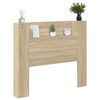 vidaXL Cabinet de T&ecirc;te de Lit avec LED Sonoma 120 x 16,5 x 103,5 cm