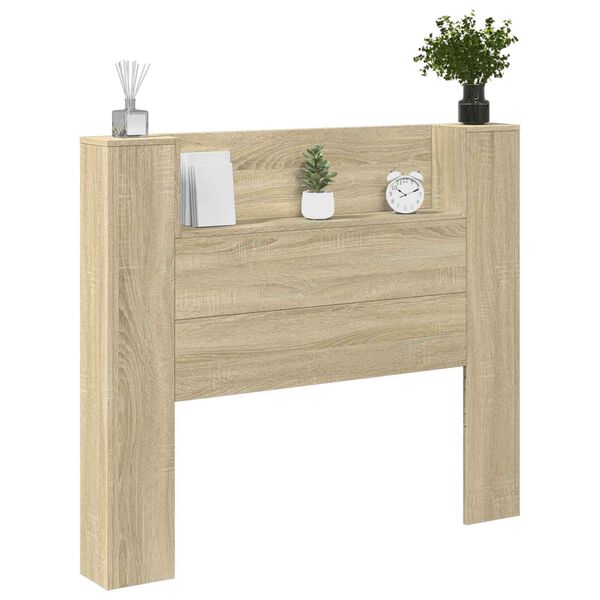 vidaXL Cabinet de T&ecirc;te de Lit avec LED Sonoma 120 x 16,5 x 103,5 cm