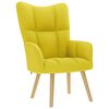 vidaXL Chaise de relaxation avec repose-pied jaune clair tissu