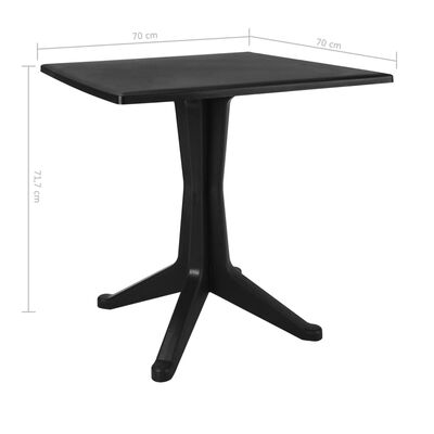 vidaXL Table de jardin Anthracite 70x70x71,7 cm Plastique
