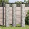 vidaXL Lits sur&eacute;lev&eacute;s en gabion 3 pcs 30x30x200 cm Fer