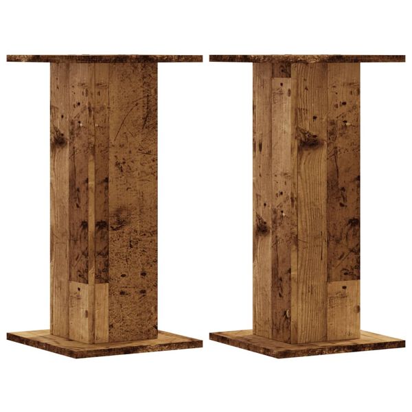 vidaXL Supports de haut-parleurs 2 pcs vieux bois bois d'ingénierie