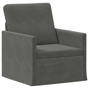vidaXL Fauteuil Gris fonc&eacute; 70 x 81 x 82 cm Tissu en velours c&ocirc;tel&eacute;