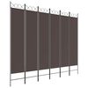 vidaXL Cloison de s&eacute;paration 6 panneaux Marron 240x200 cm Tissu