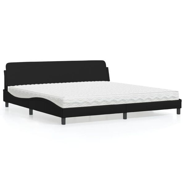 vidaXL Lit avec matelas Dover noir 200x200 cm similicuir