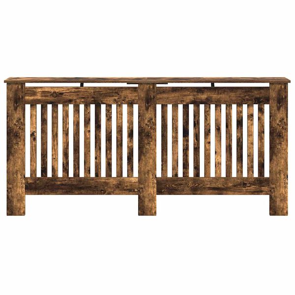 vidaXL Cache-Radiateur Ch&ecirc;ne fum&eacute; 172 x 19 x 81,5 cm Bois d'ing&eacute;nierie