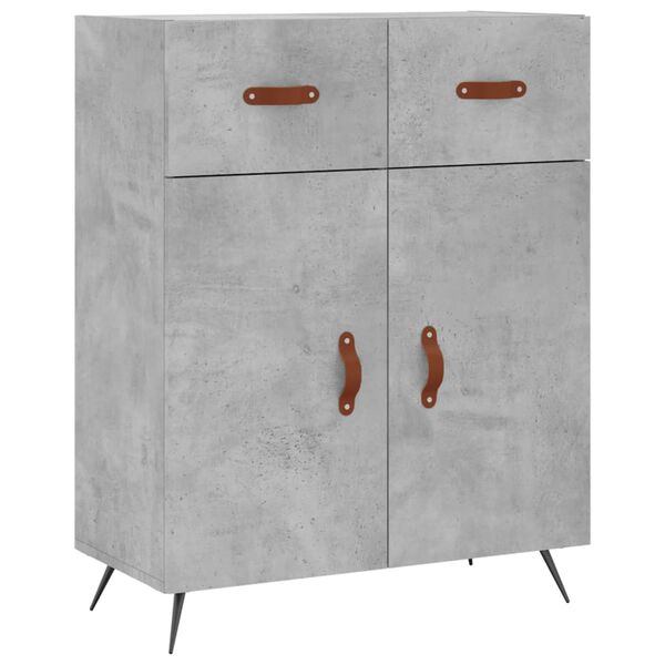 vidaXL Buffet gris béton 69,5x34x90 cm bois d'ingénierie