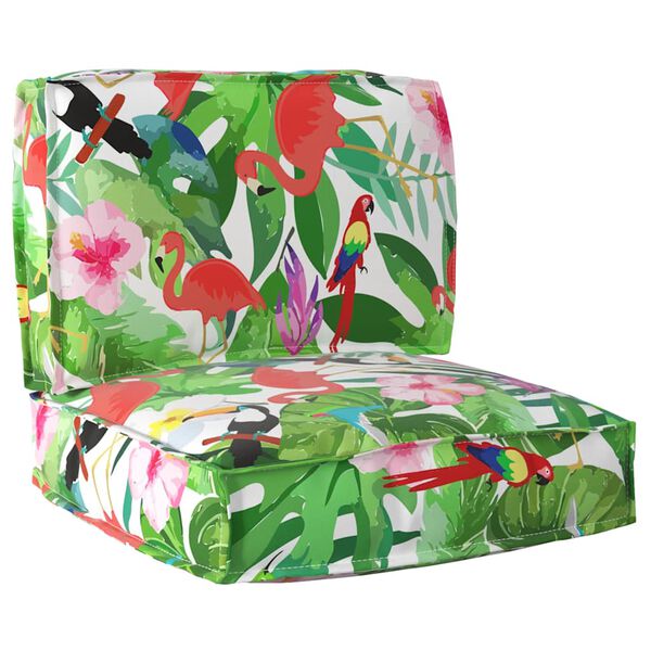 vidaXL Set de coussins de palette 2 pcs Jungle tropicale Tissu Oxford