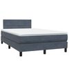 vidaXL Sommier &agrave; lattes de lit et matelas et LED gris fonc&eacute; 120x220cm velours