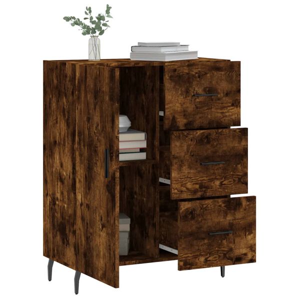 vidaXL Buffet ch&ecirc;ne fum&eacute; 69,5x34x90 cm bois d'ing&eacute;nierie