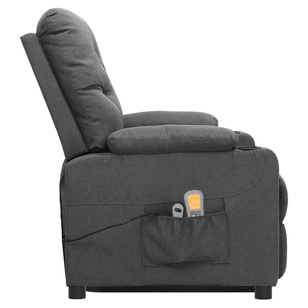 vidaXL Fauteuil de massage inclinable Gris clair Tissu