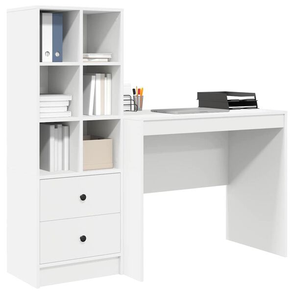 vidaXL Bureau avec tiroir 2 pcs Blanc