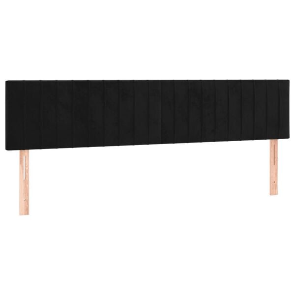 vidaXL T&ecirc;tes de lit Noir 180 x 5 x 78/88 cm Velours