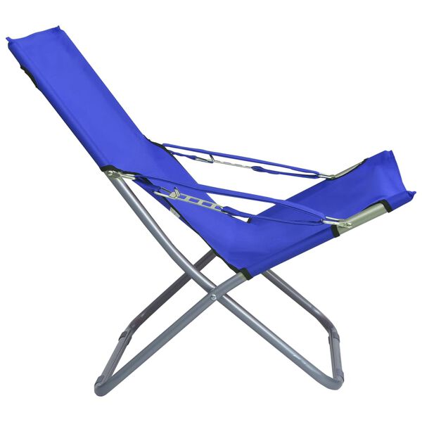 vidaXL Chaises pliables de plage lot de 2 Tissu Bleu