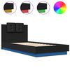vidaXL Cadre de lit avec LED sans matelas noir 90x200 cm