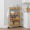 vidaXL Chariot de Cuisine avec Roues Naturel 60 x 18 x 97 cm Bambou