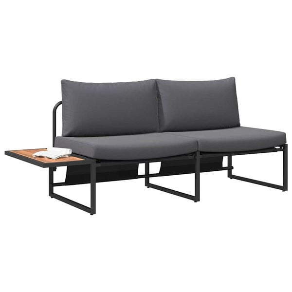 vidaXL Canap&eacute; de jardin Anthracite 200,5 x 70 x 85,5 cm Acier