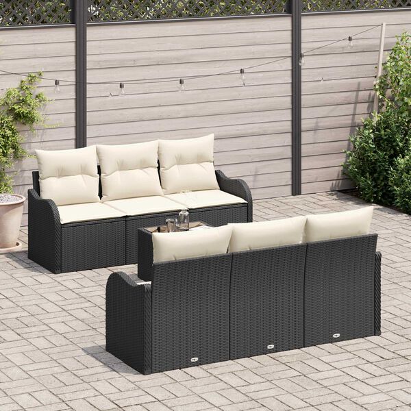 vidaXL Ensemble de canap&eacute; de jardin Noir 55 x 55 x 37 cm polyrotin