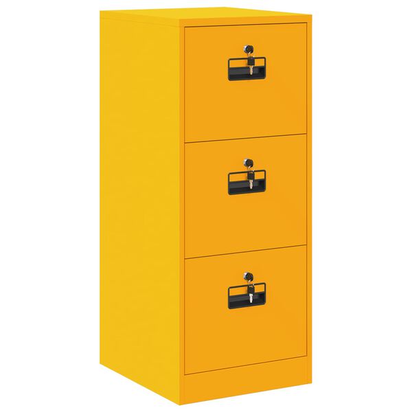 vidaXL Cabinet de Dossier Jaune moutarde 44 x 50 x 106.5 cm