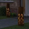 vidaXL Lumi&egrave;re de chemin LED solaire 2 pcs Acier Corten Acier Corten