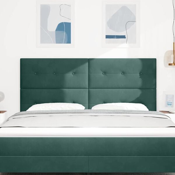 vidaXL T&ecirc;te de lit avec t&ecirc;te de lit Vert fonc&eacute; 180 cm Cuir synth&eacute;tique